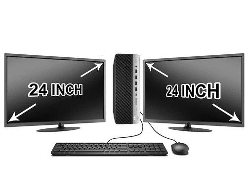 HP desktop with dual 24 inch monitors bundle